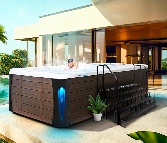 Calspas hot tub being used in a family setting - Independence
